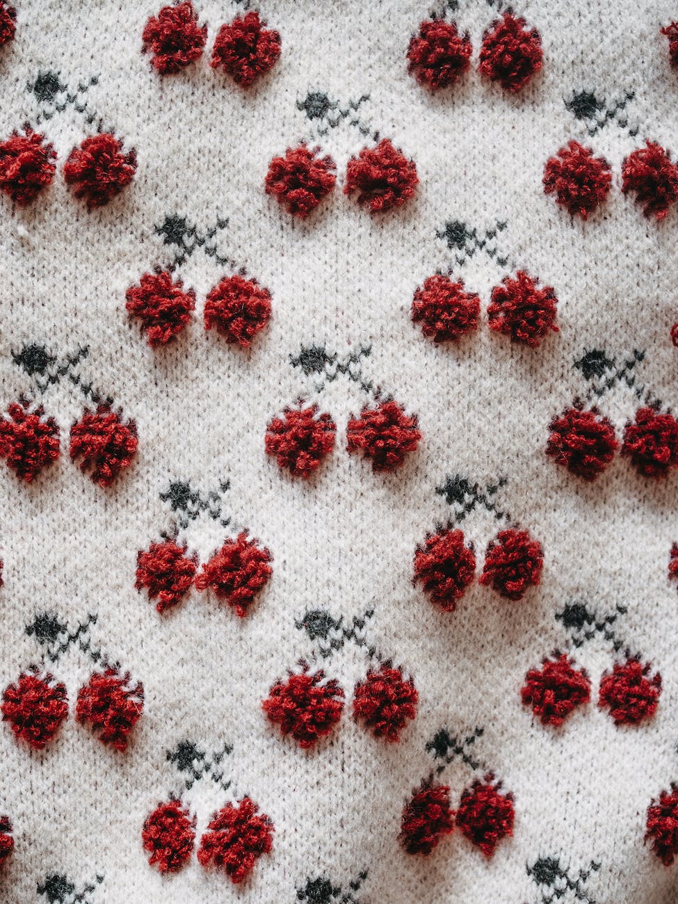 embroidered cherry pattern